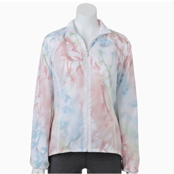 Fila Sport Windbreaker Jacket Size S 4/6 Orchid Performance Pastel Light Tie Dye - Picture 1 of 14
